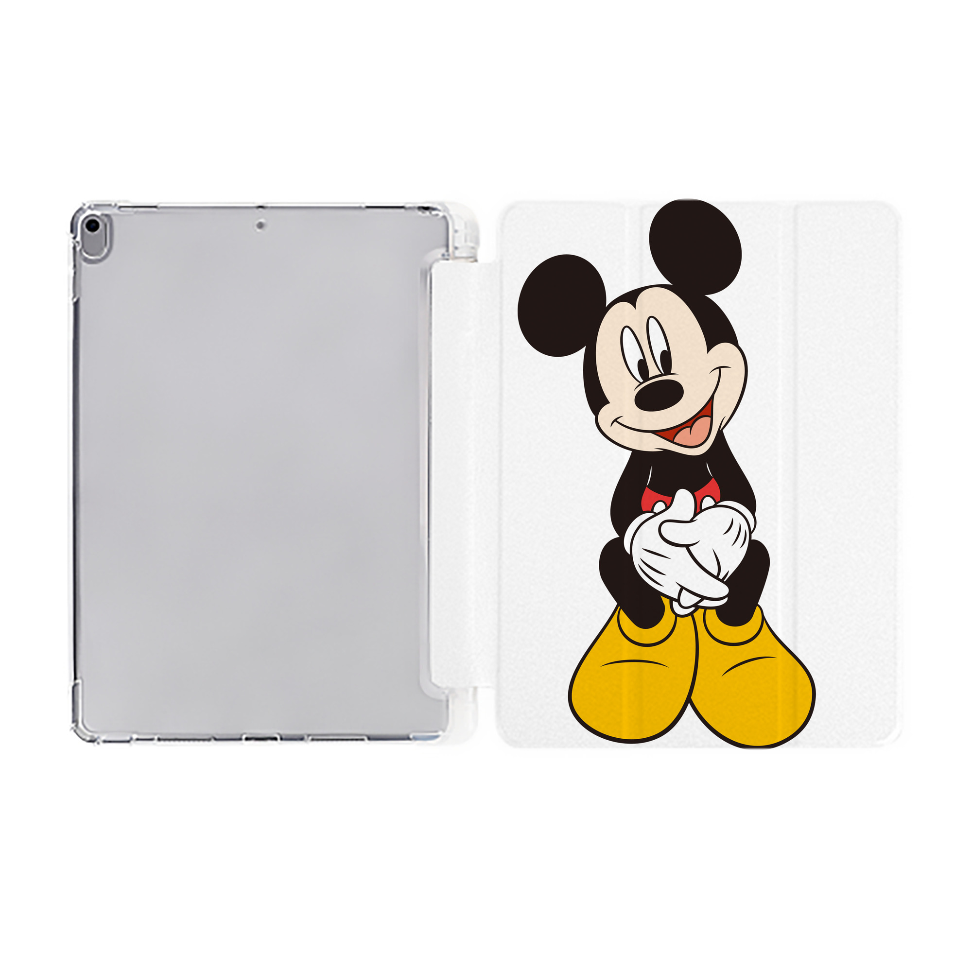 （画像用） ミッキーマウス Mickey Mouse IPad ケース ペン収納付き 三つ折りスタンド PUレザー×シリコン 対応機種9.5/10.5/10.9インチ